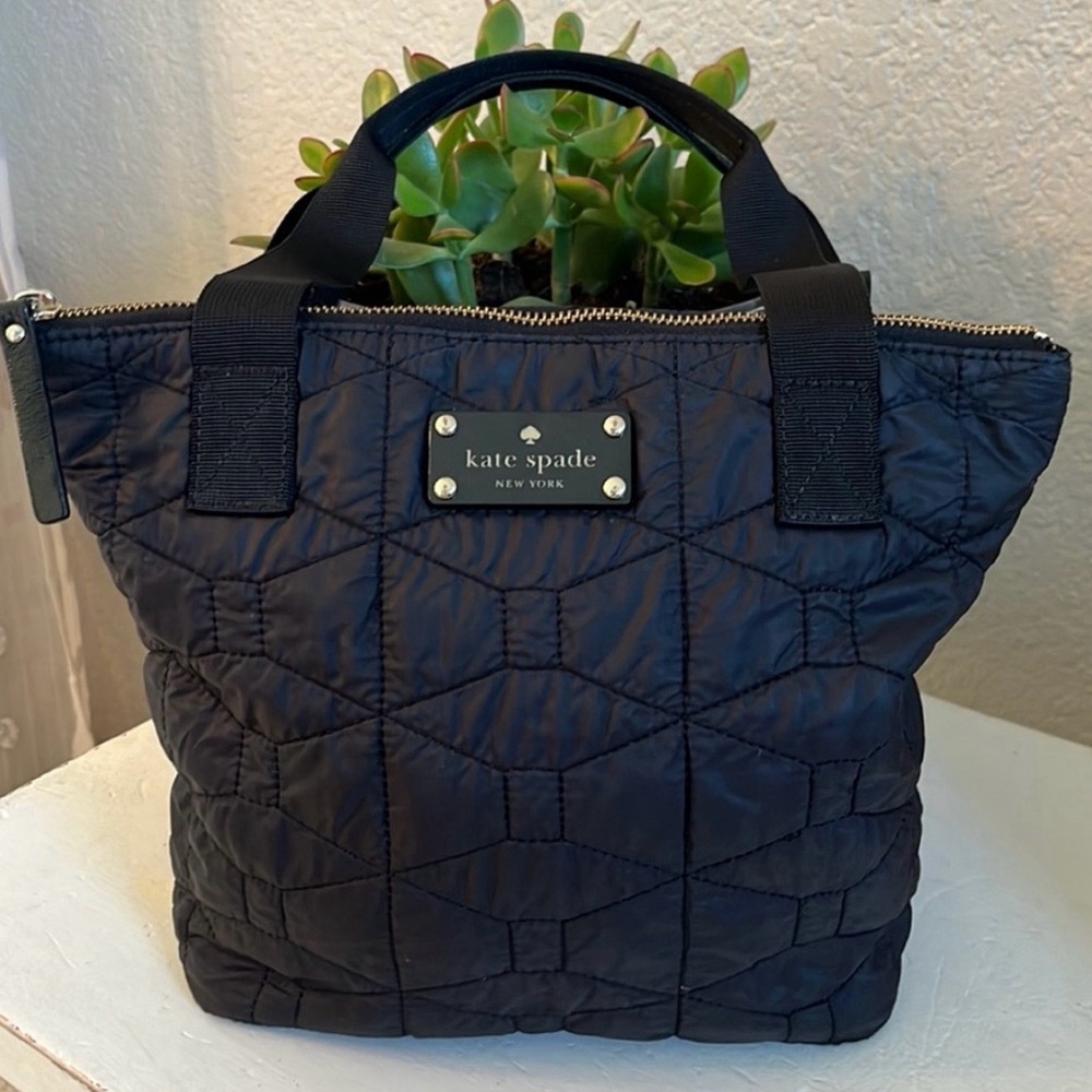 Kate Spade Black Clutch with Quilted Design